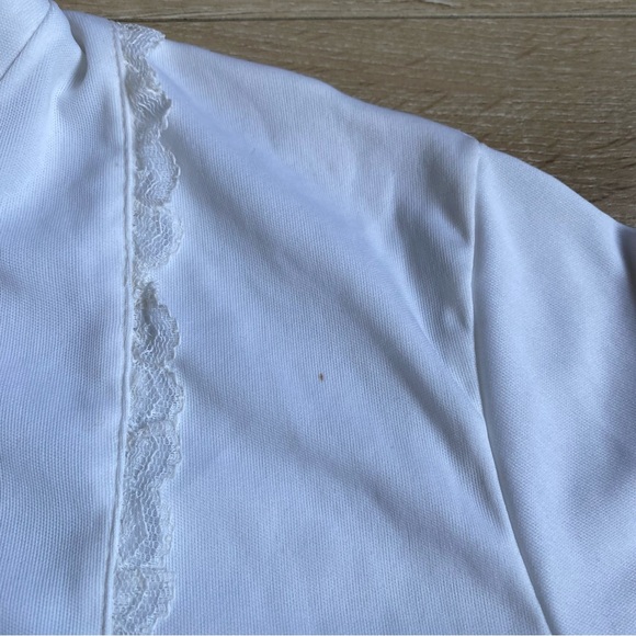 NWT Vintage body suit long sleeve high collar ruffle Victorian feminine - Picture 9 of 13